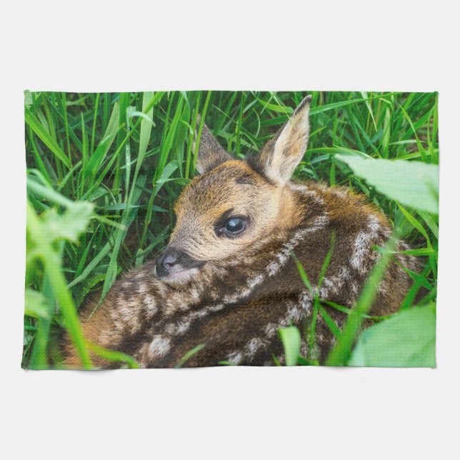 Cutest Baby Animals | Roe Deer Baby Tea Towel (Horizontal)