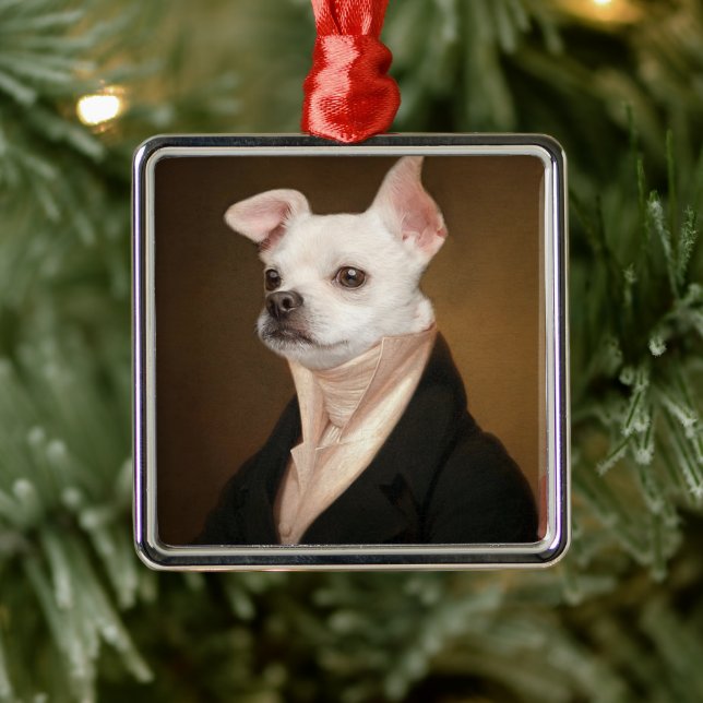 Cutest Baby Animals | Royal Chihuahua Portrait Metal Tree Decoration (Tree)