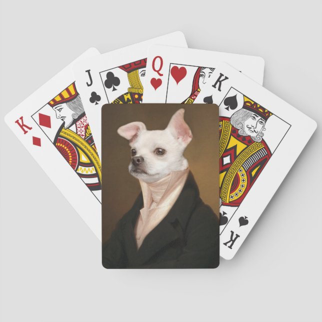 Cutest Baby Animals | Royal Chihuahua Portrait Playing Cards (Back)