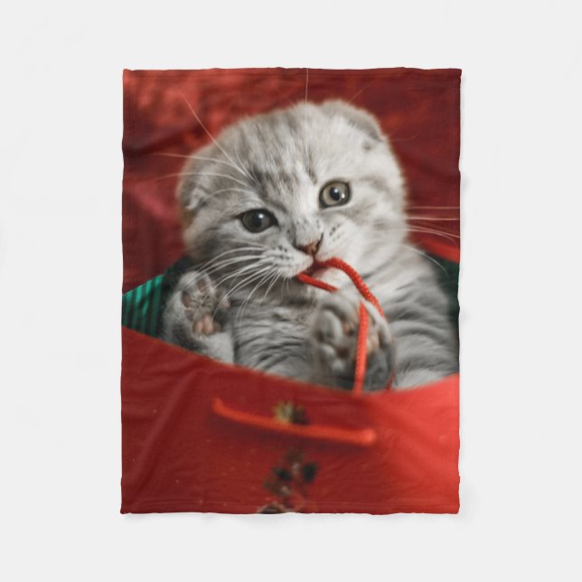 Cutest Baby Animals | Scottish Fold Kitten Fleece Blanket (Front)