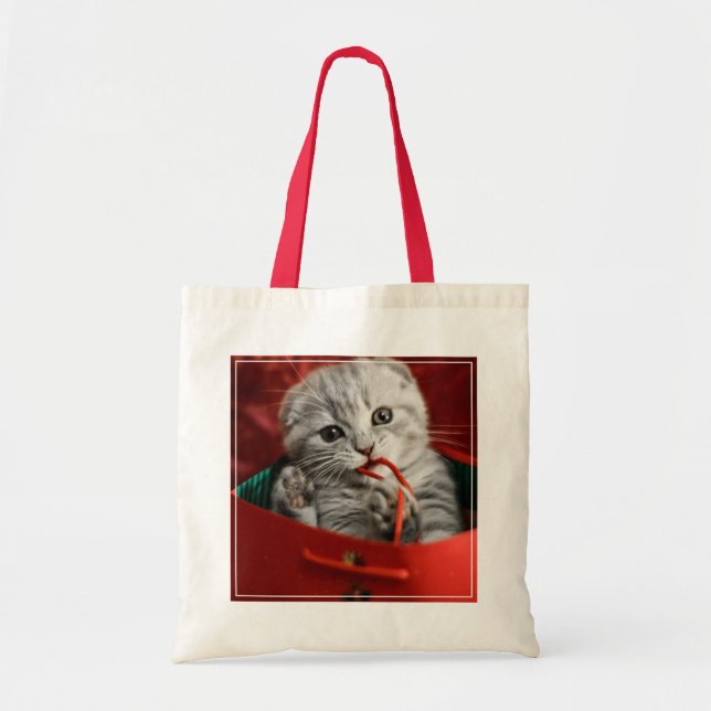 Cutest Baby Animals | Scottish Fold Kitten Tote Bag (Front)