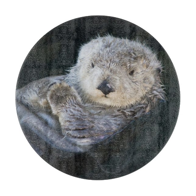 Cutest Baby Animals | Sea Otter Floating Cutting Board (Front)