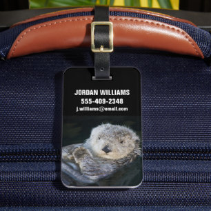 Cutest Baby Animals Sea Otter Floating Luggage Tag