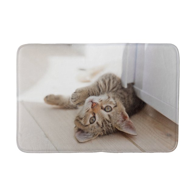 Cutest Baby Animals | Shorthair Tabby Kitten Bath Mat (Front)