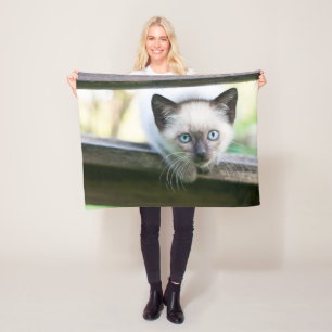 Cutest Baby Animals Siamese Kitten 2 Fleece Blanket