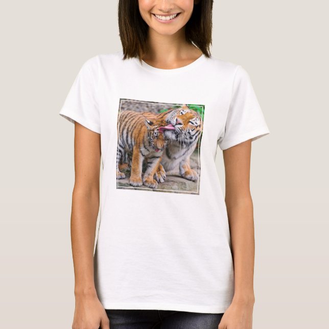 Cutest Baby Animals | Siberian Tiger Family T-Shirt (Front)