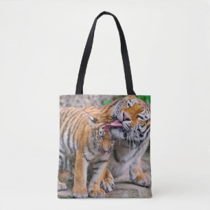 Cutest Baby Animals Siberian Tiger Family Tote Bag