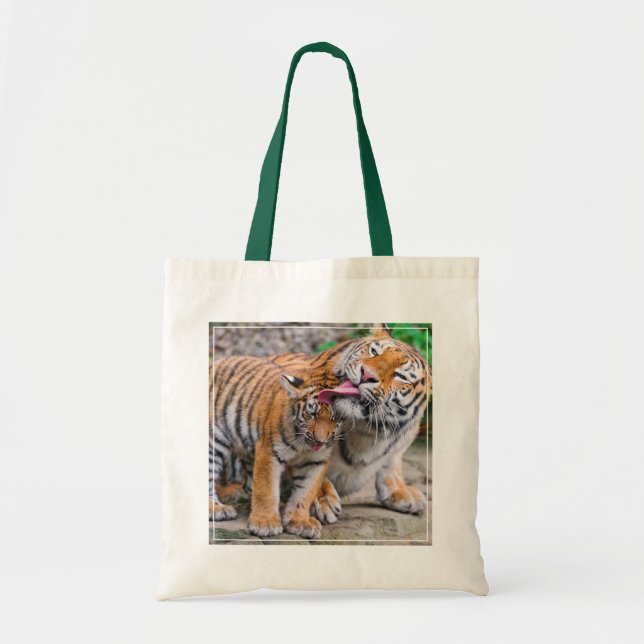 Cutest Baby Animals | Siberian Tiger Family Tote Bag (Front)