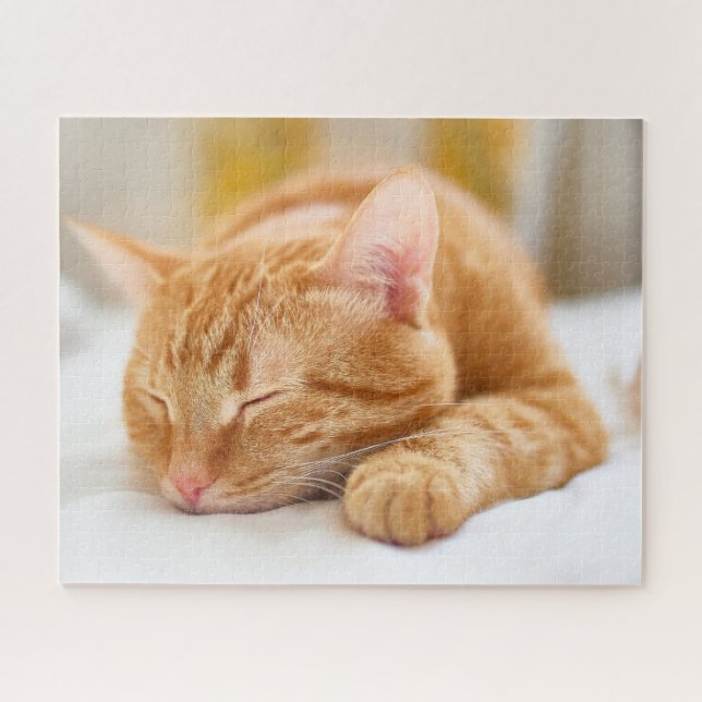 Cutest Baby Animals | Sleeping Ginger Cat Jigsaw Puzzle (Horizontal)