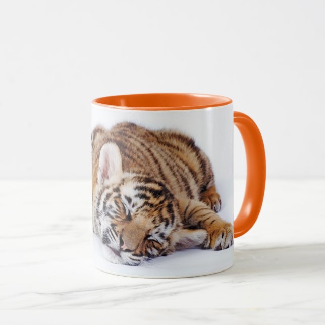 Cutest Baby Animals | Sleepy Baby Tiger Cub Mug (Front Right)