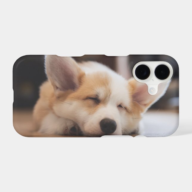 Cutest Baby Animals | Sleepy Corgi iPhone Case (Back Horizontal)