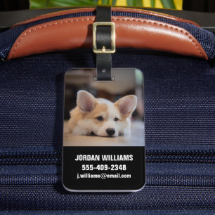 Cutest Baby Animals   Sleepy Corgi Puppy Luggage Tag