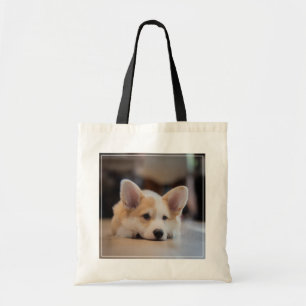 Cutest Baby Animals Sleepy Corgi Puppy Tote Bag