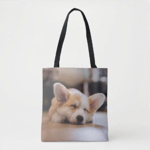 Cutest Baby Animals Sleepy Corgi Tote Bag