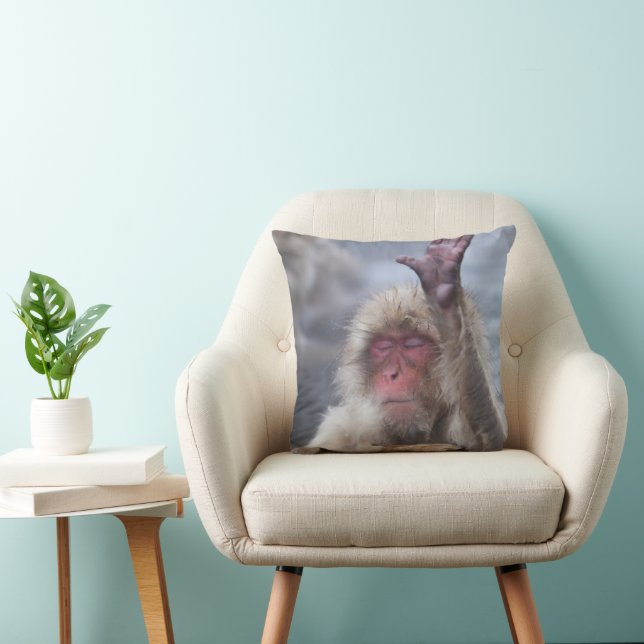 Cutest Baby Animals | Snow Monkey Face Cushion (Chair)