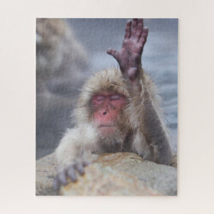 Cutest Baby Animals Snow Monkey Face Jigsaw Puzzle
