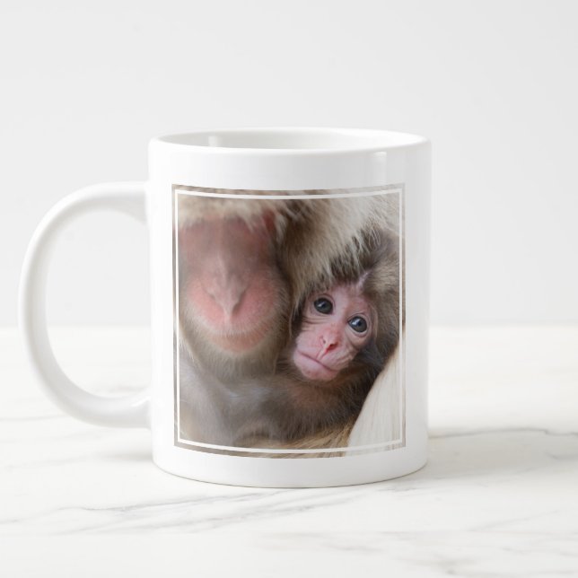 Cutest Baby Animals | Snow Monkey Large Coffee Mug (Left)