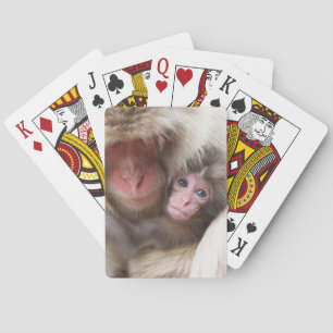 Cutest Baby Animals Snow Monkey Playing Cards