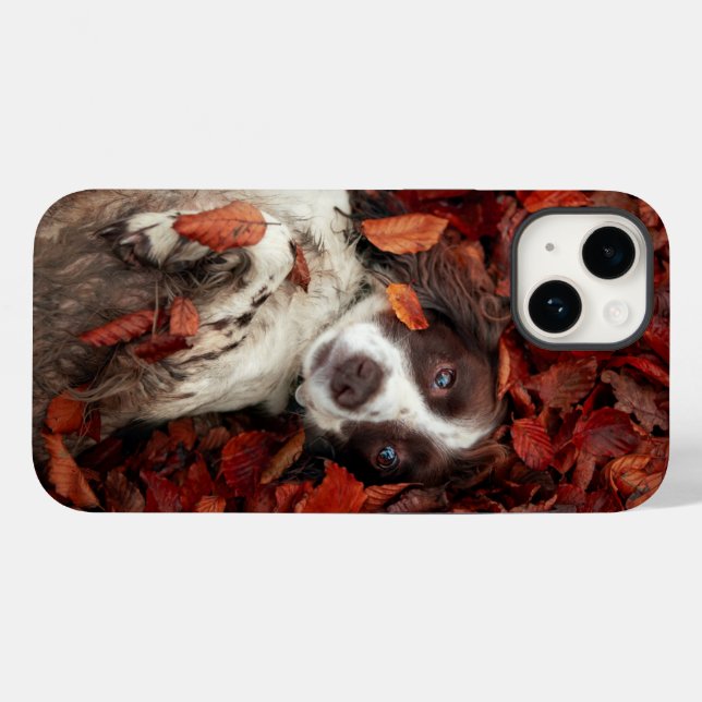 Cutest Baby Animals | Spaniel in Autumn Leaves Case-Mate iPhone Case (Back (Horizontal))