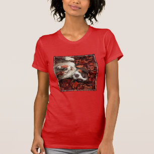 Cutest Baby Animals Spaniel in Autumn Leaves T-Shirt