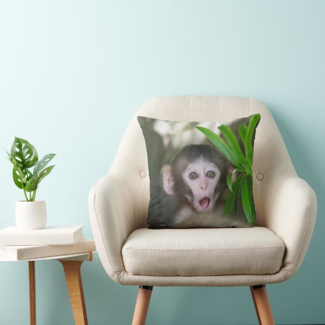 Cutest Baby Animals | Surprised Snow Monkey Cushion (Chair)