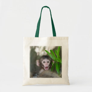 Cutest Baby Animals Surprised Snow Monkey Tote Bag