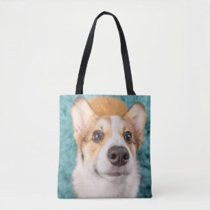 Cutest Baby Animals Sweet Corgi Puppy Face Tote Bag