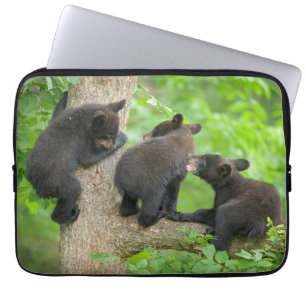 Cutest Baby Animals   Three Young Black Bear Cubs Laptop Sleeve