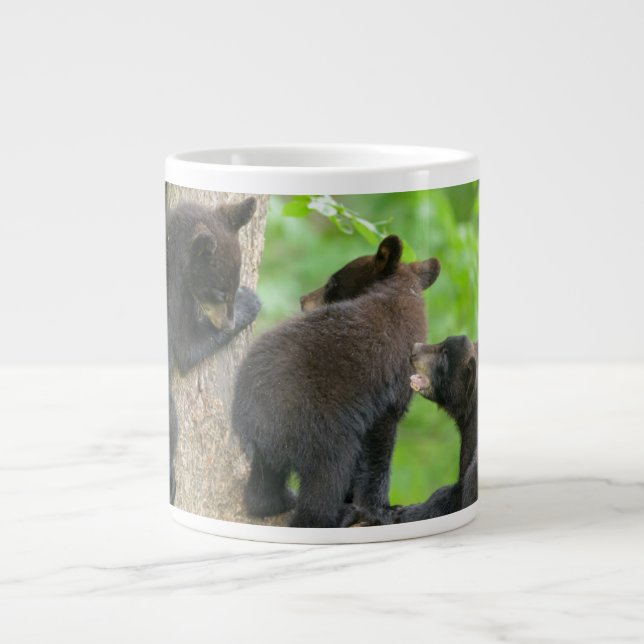 Cutest Baby Animals | Three Young Black Bear Cubs Large Coffee Mug (Front)