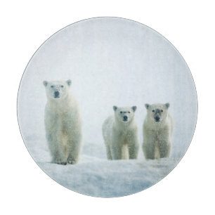 Cutest Baby Animals   Three Young Polar Bears Cutting Board