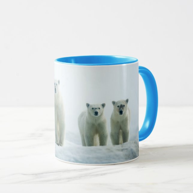 Cutest Baby Animals | Three Young Polar Bears Mug (Front Right)