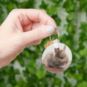 Cutest Baby Animals Tiny Baby Bunny Key Ring