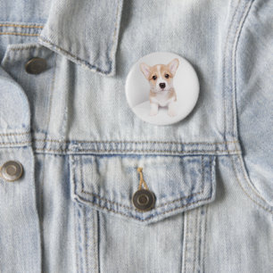 Cutest Baby Animals Tiny Corgi 6 Cm Round Badge