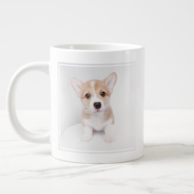 Cutest Baby Animals | Tiny Corgi Large Coffee Mug (Left)