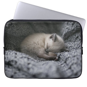 Cutest Baby Animals   Tiny Kitten Sleeping Laptop Sleeve