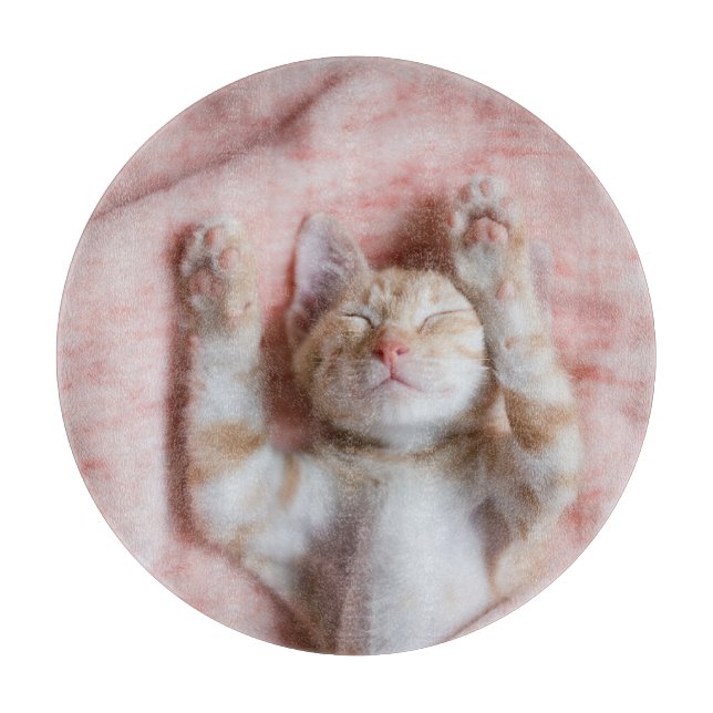 Cutest Baby Animals | Tiny Orange Striped Kitten Cutting Board (Front)