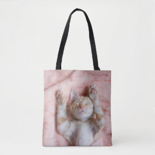 Cutest Baby Animals Tiny Orange Striped Kitten Tote Bag
