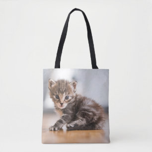 Cutest Baby Animals   Tiny Tabby Kitten Tote Bag