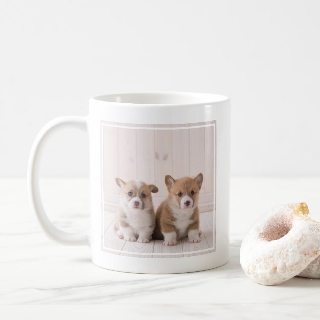 Cutest Baby Animals | Two Baby Corgis Sitting Coffee Mug (With Donut)