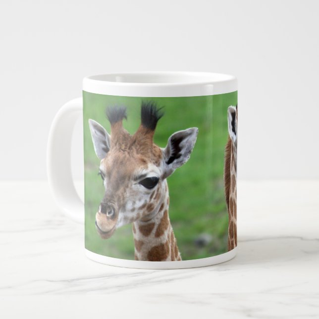 Cutest Baby Animals | Two Baby Giraffes Large Coffee Mug (Front Left)