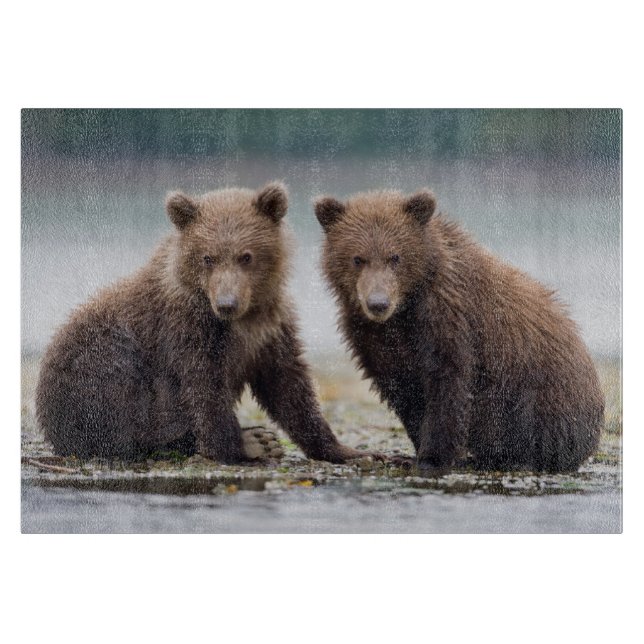 Cutest Baby Animals | Two Bear Cubs Cutting Board (Front)