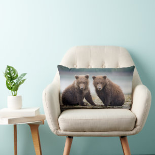 Cutest Baby Animals   Two Bear Cubs Lumbar Cushion