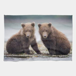 Cutest Baby Animals   Two Bear Cubs Tea Towel