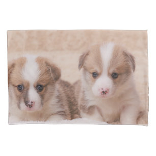 Cutest Baby Animals   Two Corgi Puppies Pillowcase