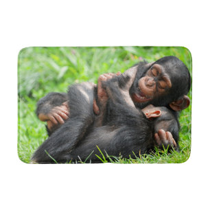 Cutest Baby Animals   Two Young Chimpanzees Bath Mat