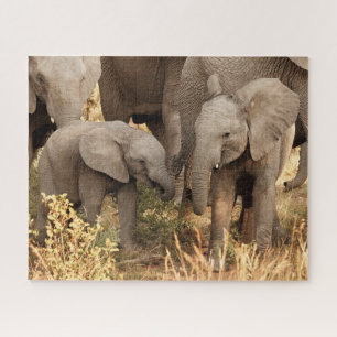 Cutest Baby Animals Two Young Elephants Jigsaw Puzzle