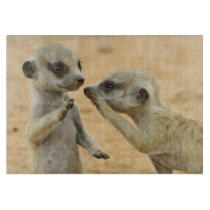 Cutest Baby Animals Two Young Meerkats Cutting Board