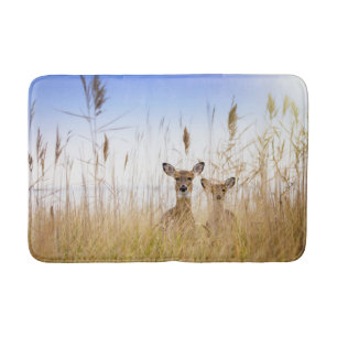 Cutest Baby Animals Two Young White Tailed Deer Bath Mat
