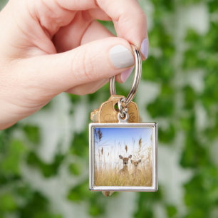 Cutest Baby Animals Two Young White Tailed Deer Key Ring