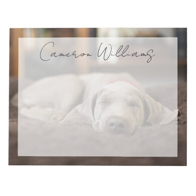 Cutest Baby Animals | Weimaraner Puppy Sleeping Notepad (Front)